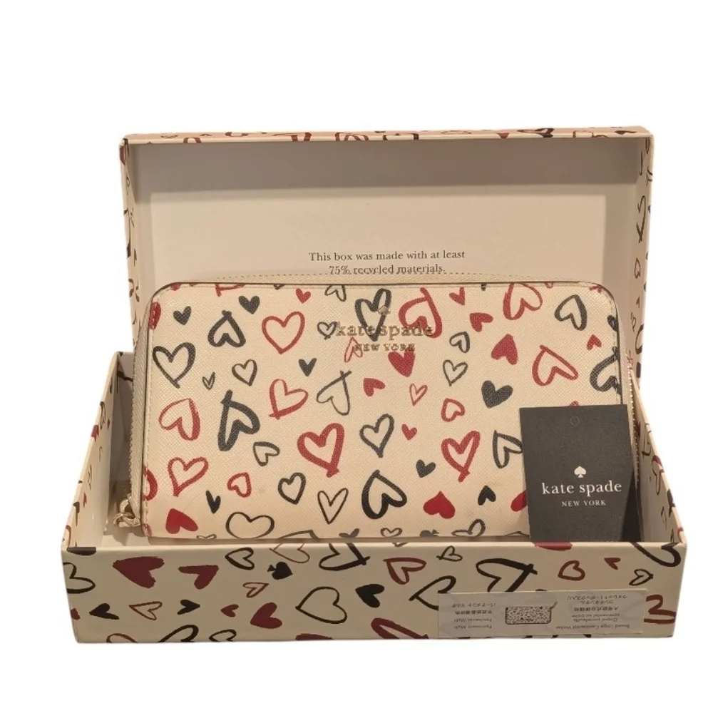 Kate Spade ♠️ Margareta Lipstick Hearts Tote & Scribble Staci Continental Wallet